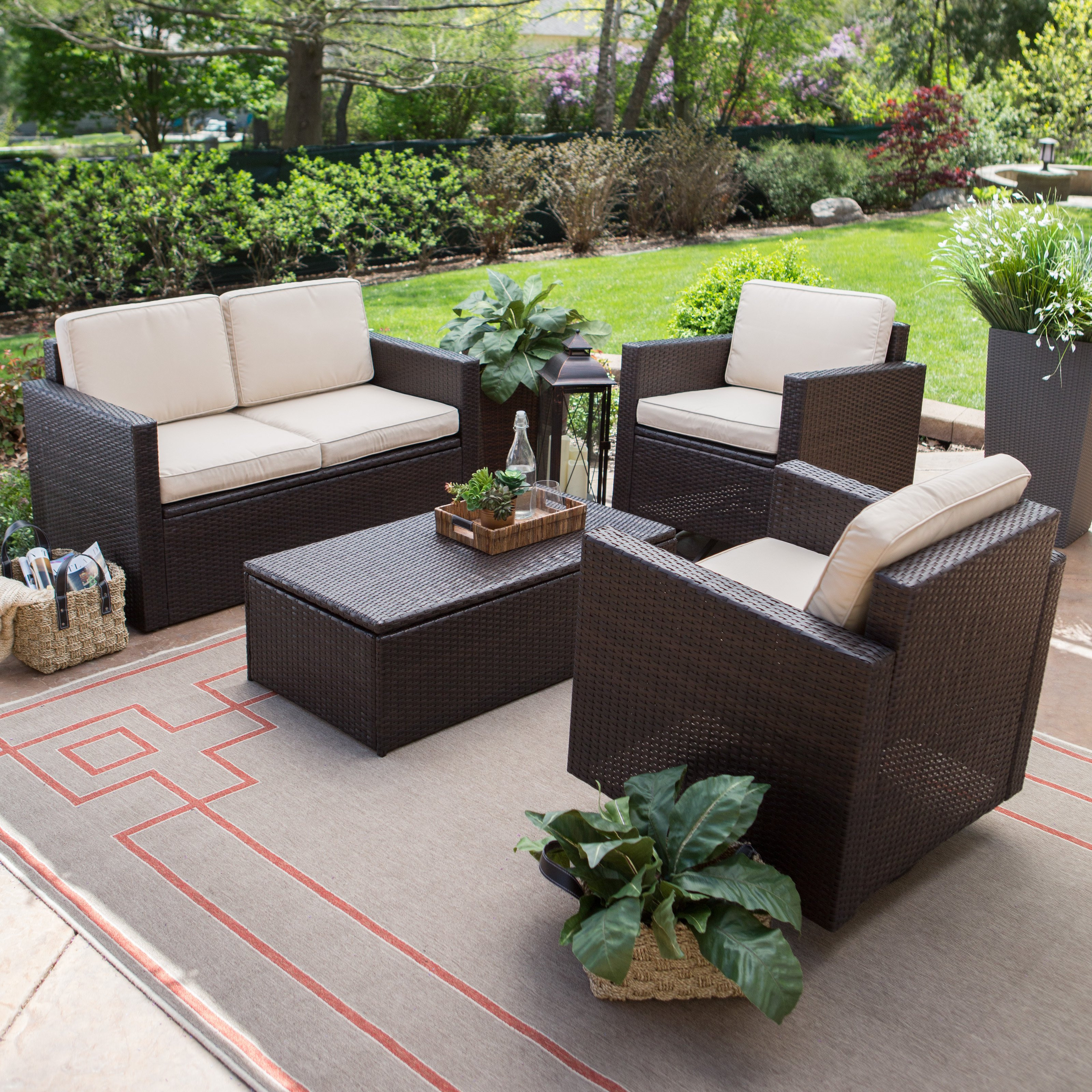 Best ideas about Patio Furniture Set
. Save or Pin Coral Coast Berea Wicker 4 Piece Conversation Set with Now.