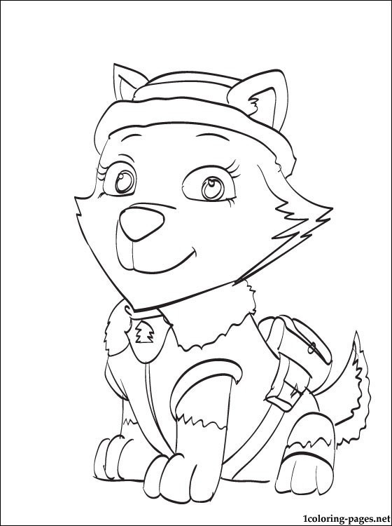 Paw Patrol Coloring Pages Everest
 Everest PAW Patrol coloring page