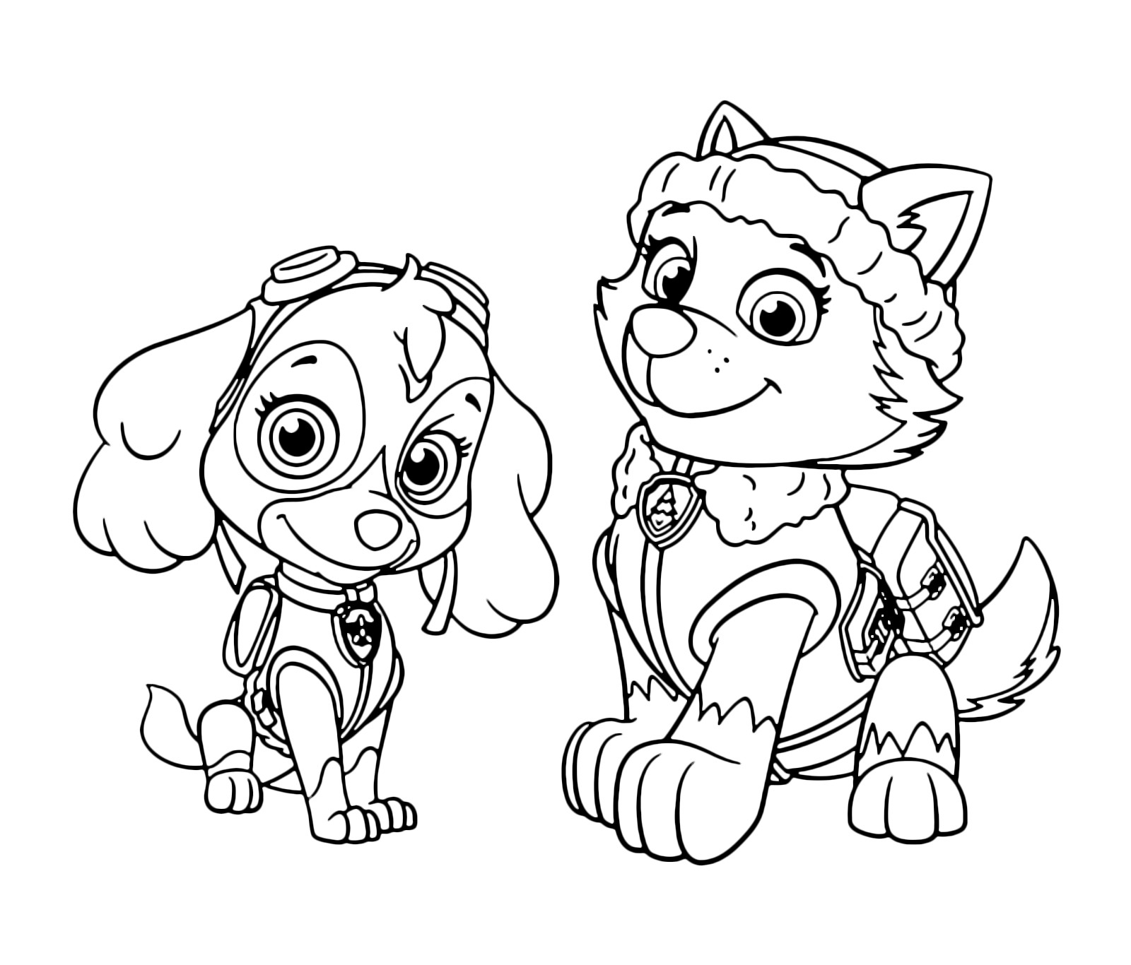 Paw Patrol Coloring Pages Everest
 Sky Everest Patrol Free Coloring Page • Animals Kids Paw