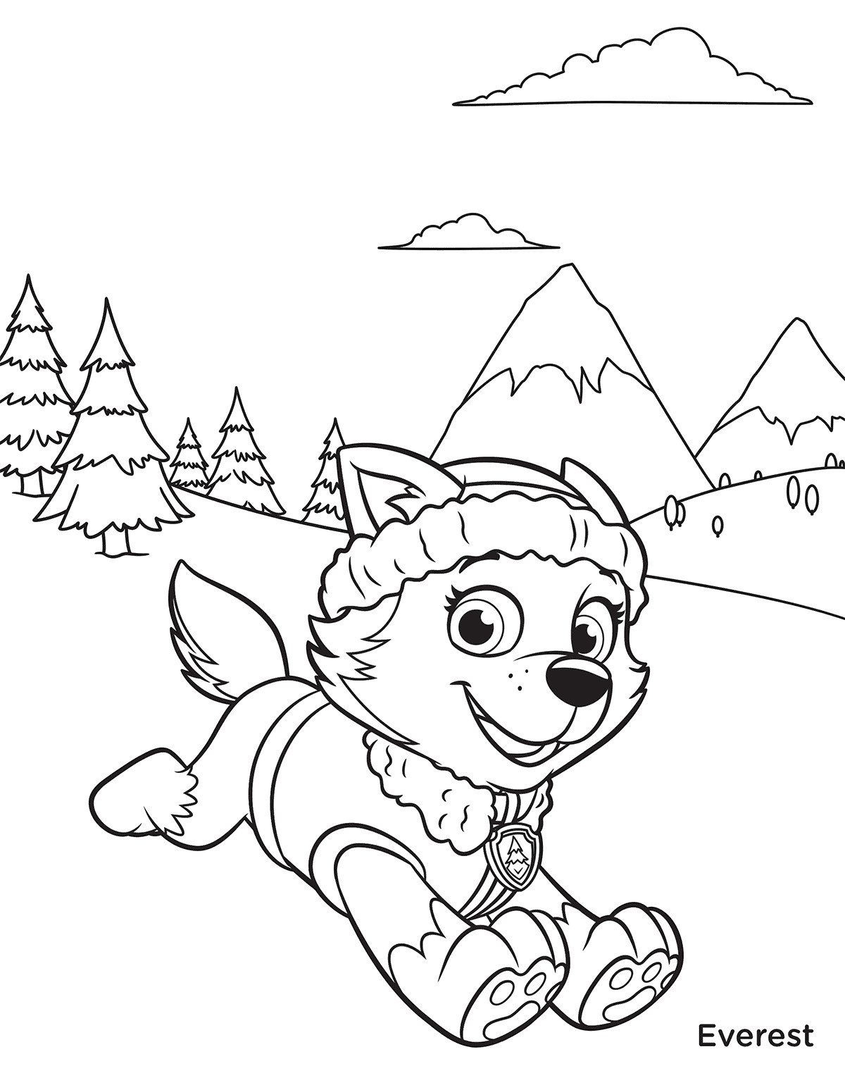 Paw Patrol Coloring Pages Everest
 Free Printable Paw Patrol Coloring Pages For Kids