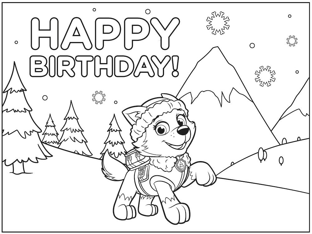 Paw Patrol Coloring Pages Everest
 Paw Patrol Birthday