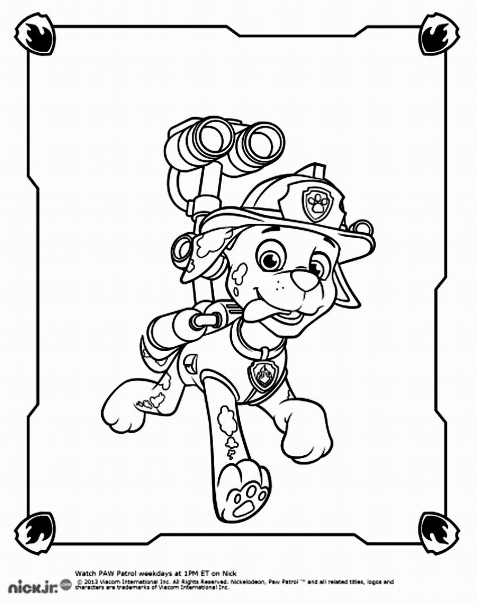 Paw Patrol Coloring Pages Marshall
 Paw Patrol Coloring Pages Coloring Home