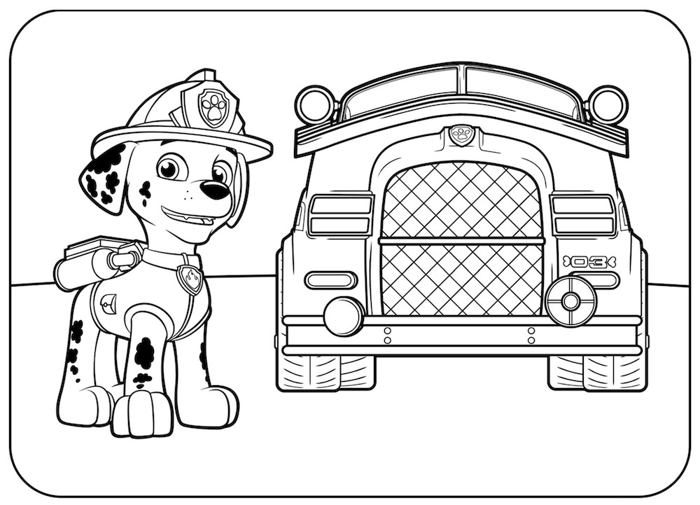 Paw Patrol Coloring Pages Marshall
 Top 10 PAW Patrol Coloring Pages