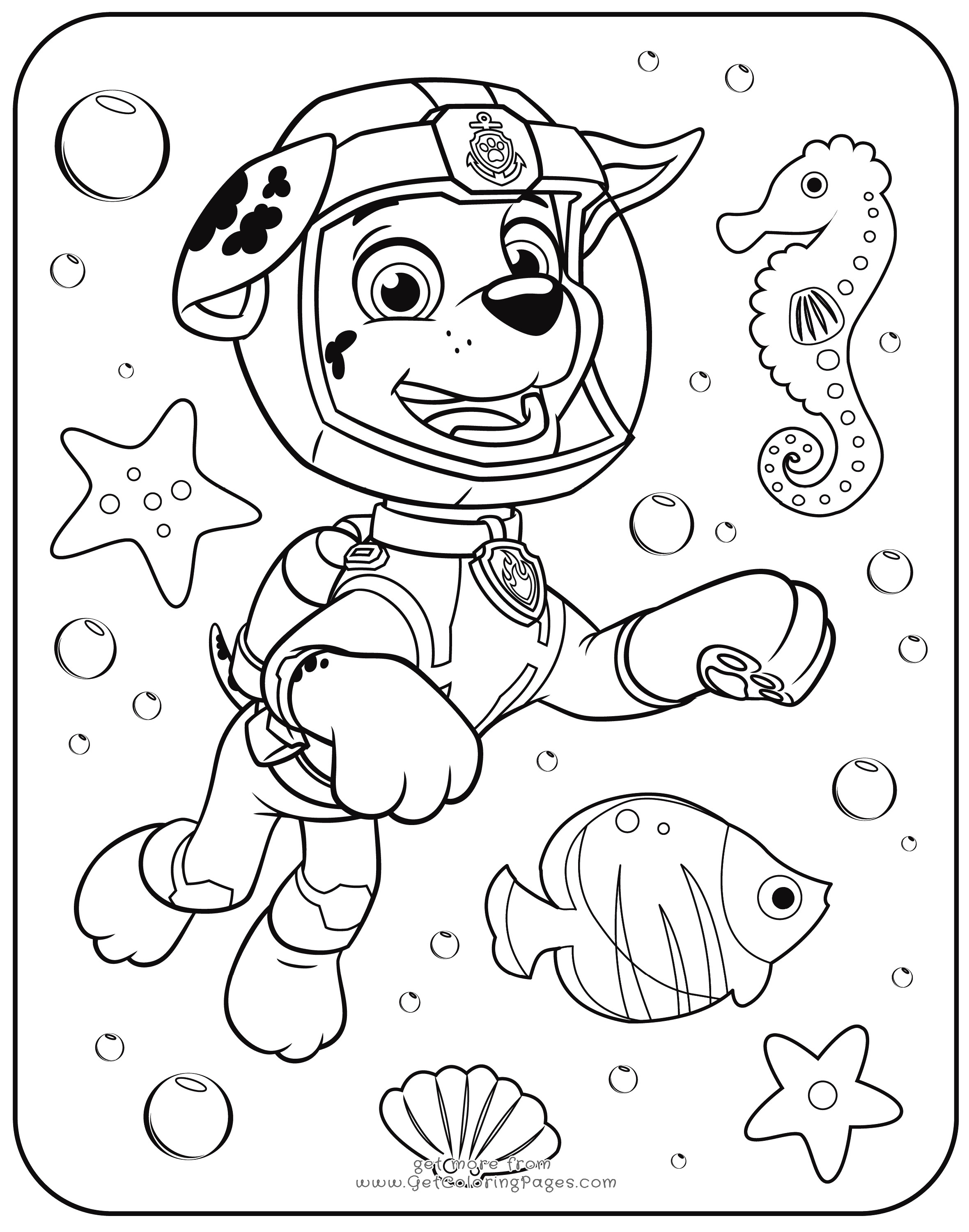 Paw Patrol Coloring Pages Marshall
 Free Printable Paw Patrol Coloring Pages For Kids