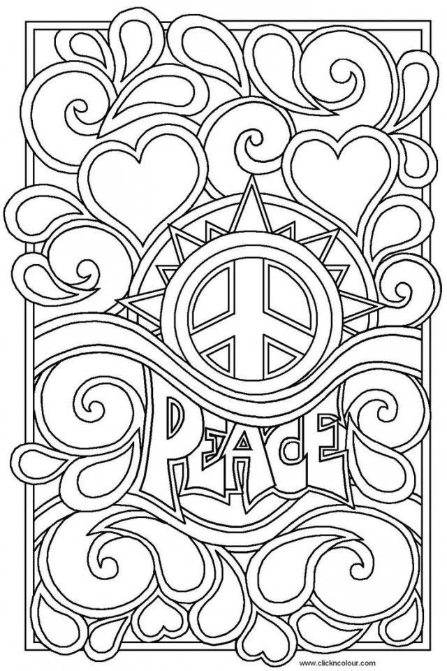Peace Sign Coloring Pages For Adults
 Difficult Coloring Pages For Adults Coloring Home