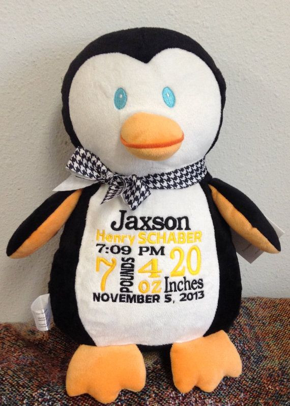 Penguins Gift Ideas
 Personalized Baby Gift Monogrammed Penguin Birth