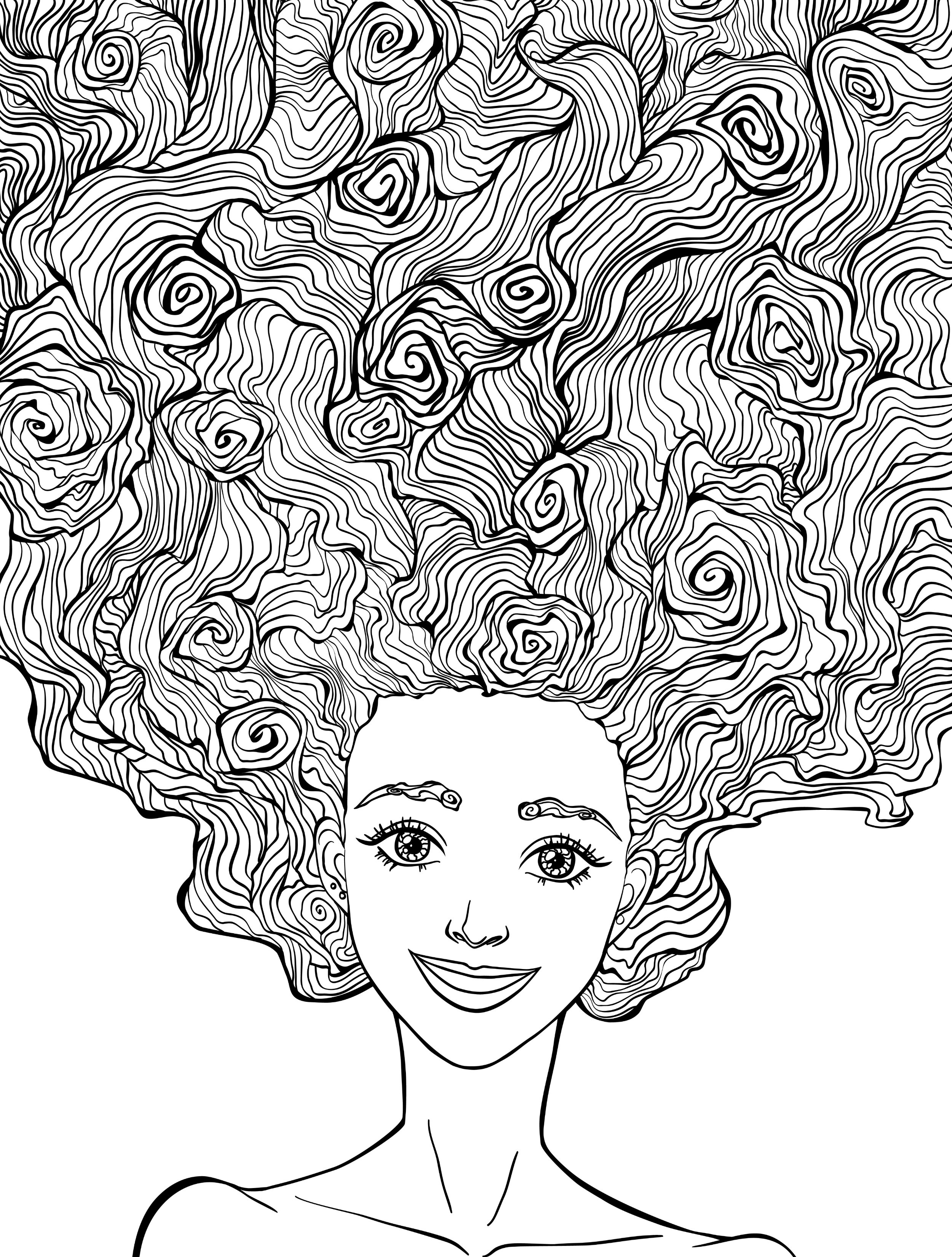 People Coloring Pages For Adults
 10 Crazy Hair Adult Coloring Pages Page 10 of 12 Nerdy
