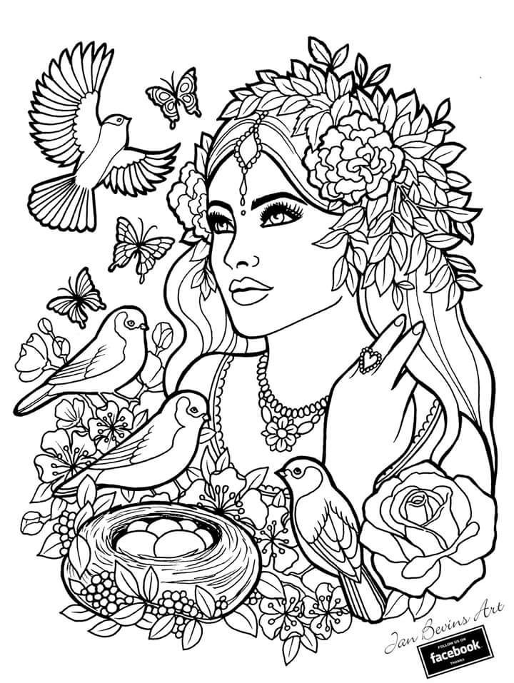 People Coloring Pages For Adults
 Раскраски для девочек
