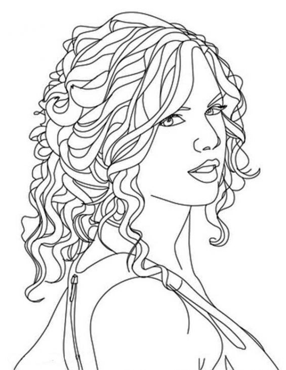 People Coloring Pages For Adults
 Free Printable Image Taylor Swift To Color