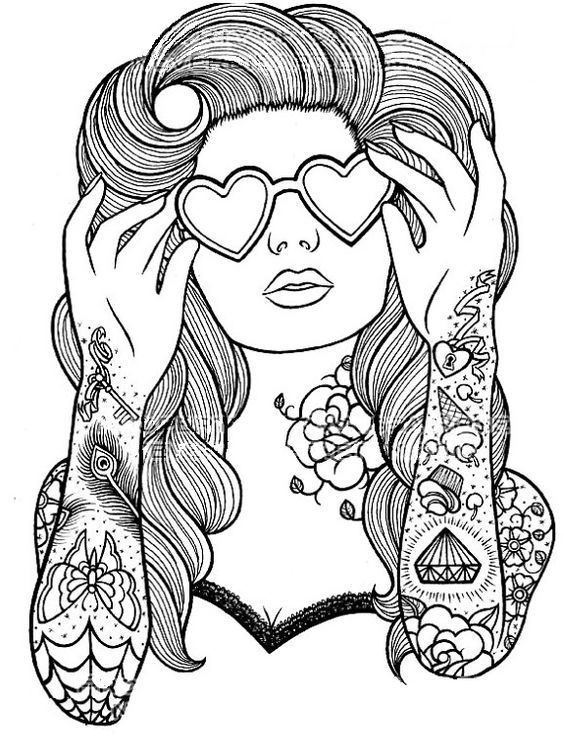People Coloring Pages For Girls
 Pin by Colory on People－Adult coloring pages