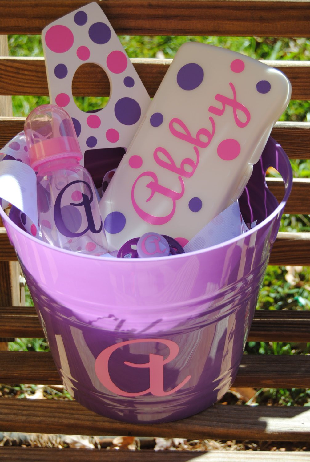 Personalized Baby Gift Ideas
 Personalized Baby Shower Gift Basket Bottle by