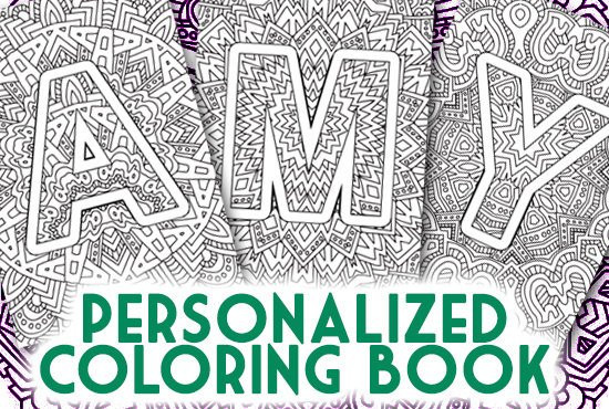 Personalized Coloring Books
 Personalized coloring book made from the letters of your name