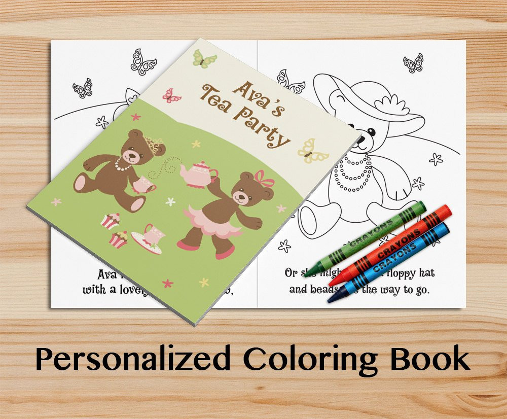 Personalized Coloring Books
 Personalized Tea Party Coloring Book A Custom Coloring Book