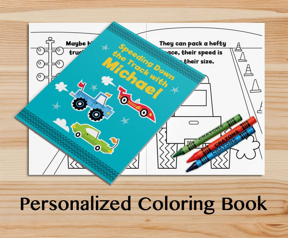 Personalized Coloring Books
 Personalized Trucks Coloring Book A Custom Coloring Book with