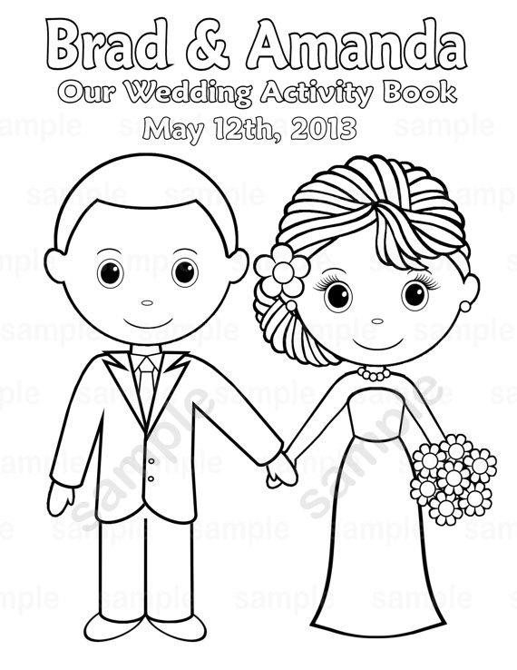 Personalized Coloring Books
 Printable Personalized Wedding coloring activity by