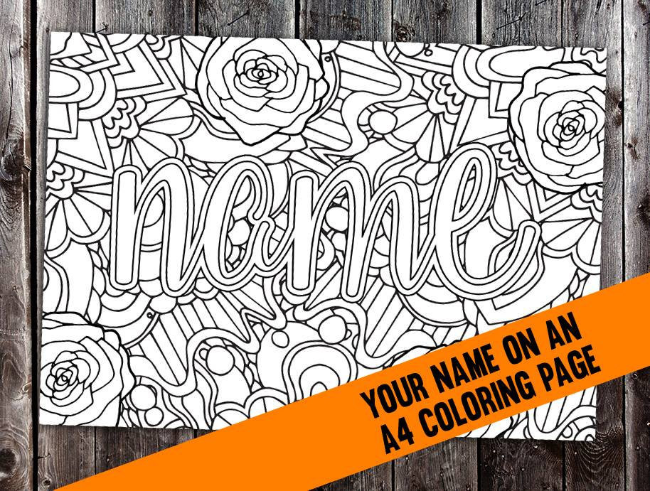 Personalized Coloring Books
 Custom coloring page from your name CBL00N Printable A4