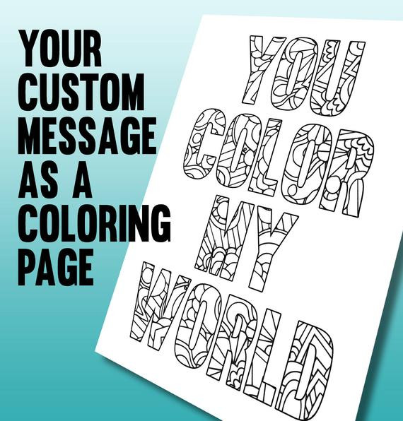 Personalized Coloring Pages
 Personalized coloring page Printable A4 coloring page made