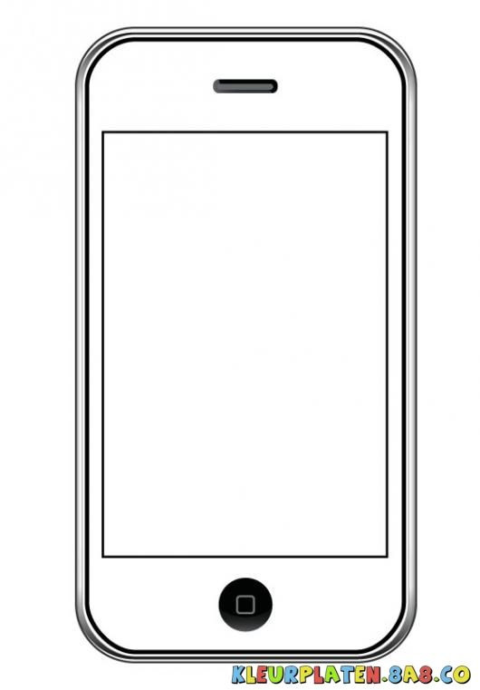 Phone Coloring Pages
 Tekening van een verf en kleur Iphone