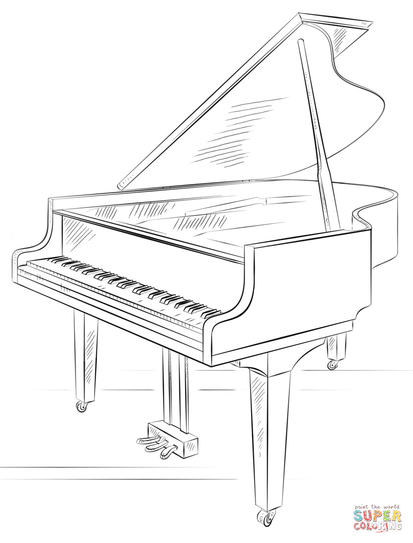 Piano Coloring Pages
 Grand Piano coloring page