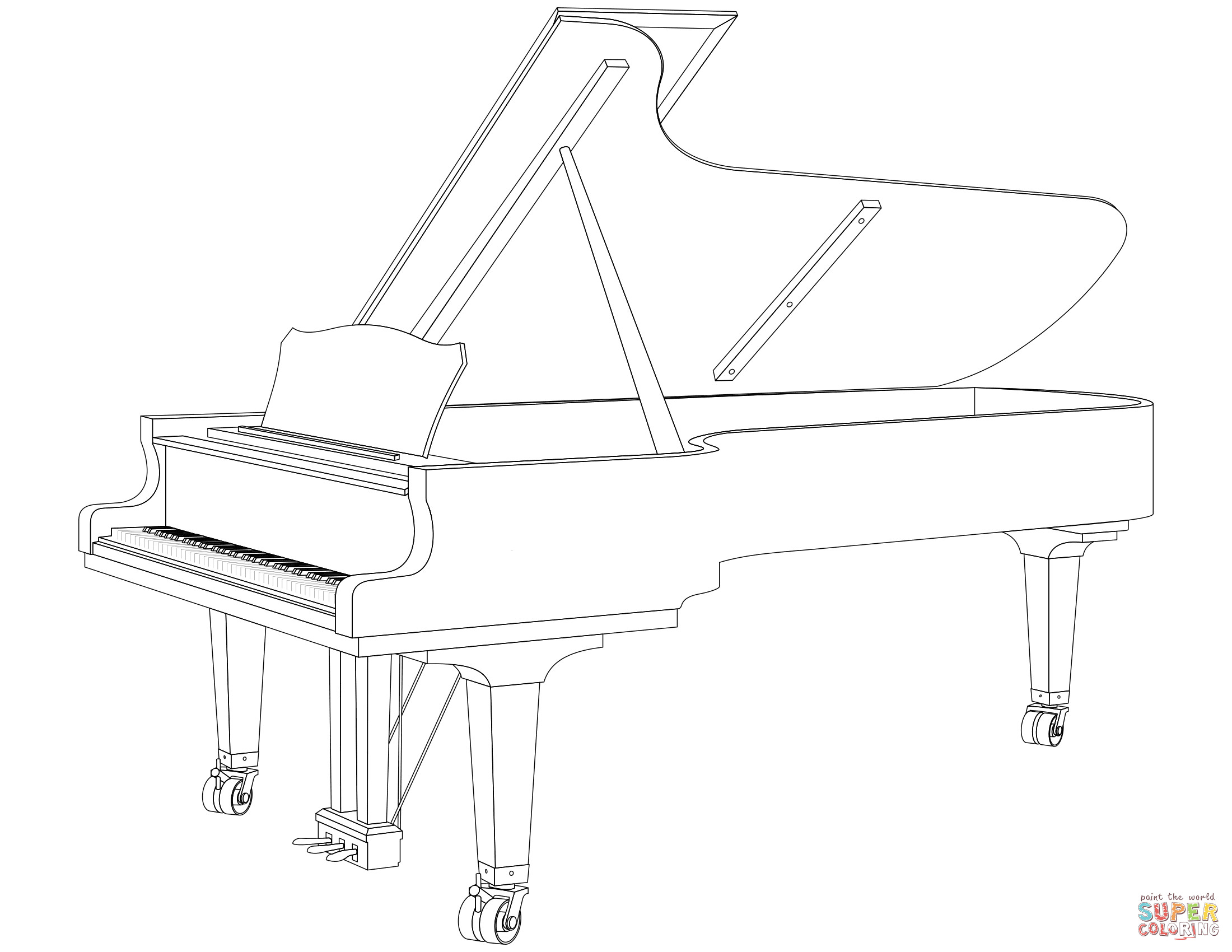 Piano Coloring Pages
 Grand Piano coloring page