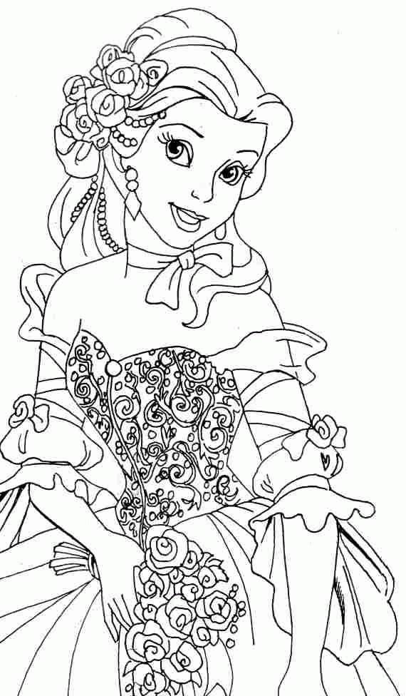 Pictures To Coloring Pages
 Princess Belle Coloring Page Coloring Home