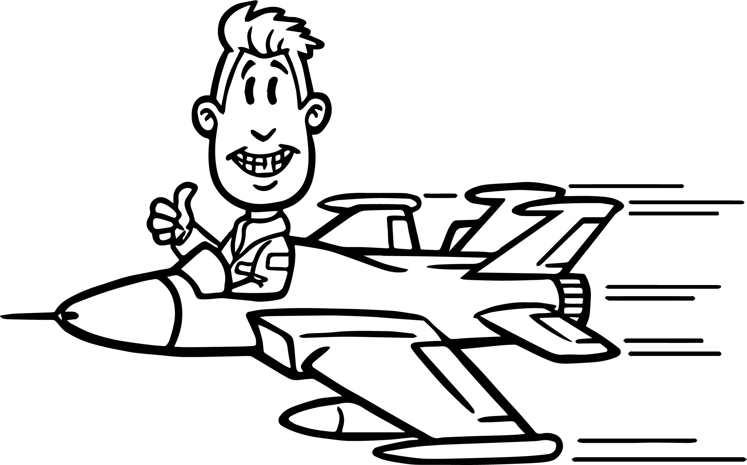 Pilot Coloring Pages For Kids
 Pilot Man Plane Coloring Page