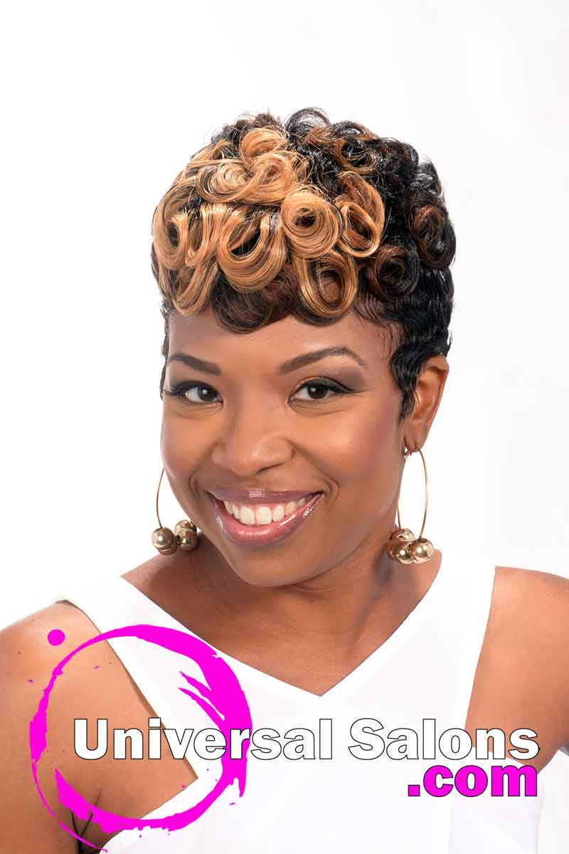 Pin Curl Hairstyles For Black Hair
 Short Hairstyle with Pin Curls and Color from Leona Burns