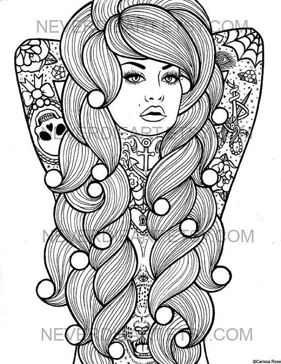 Pin Up Coloring Pages
 Pin Up Girl