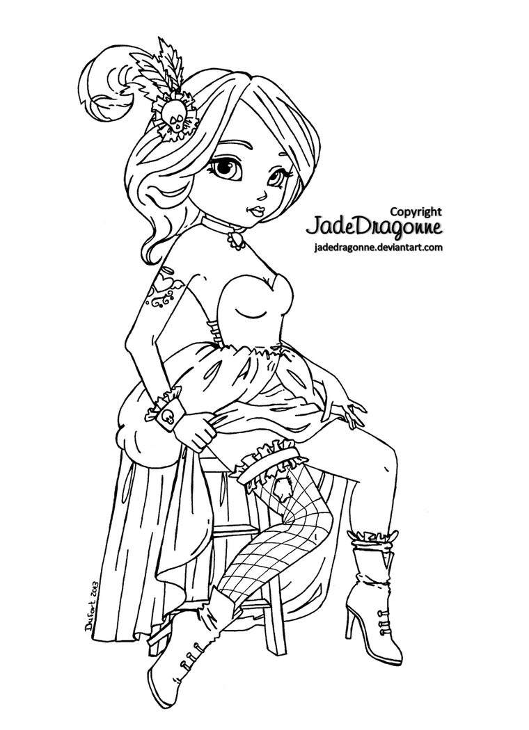Pin Up Coloring Pages
 Gothic Pin Up by JadeDragonne on DeviantArt