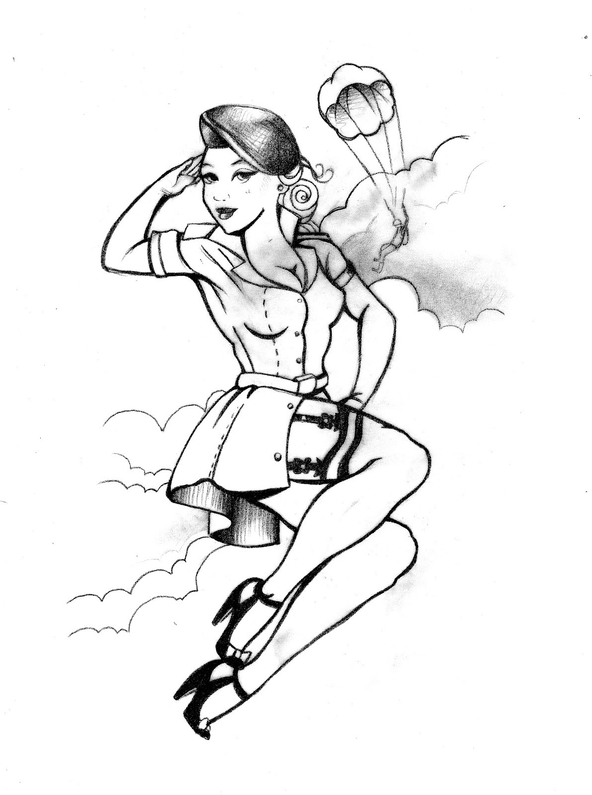 Pin Up Coloring Pages
 Betta Tattoo Bocetos Ideas