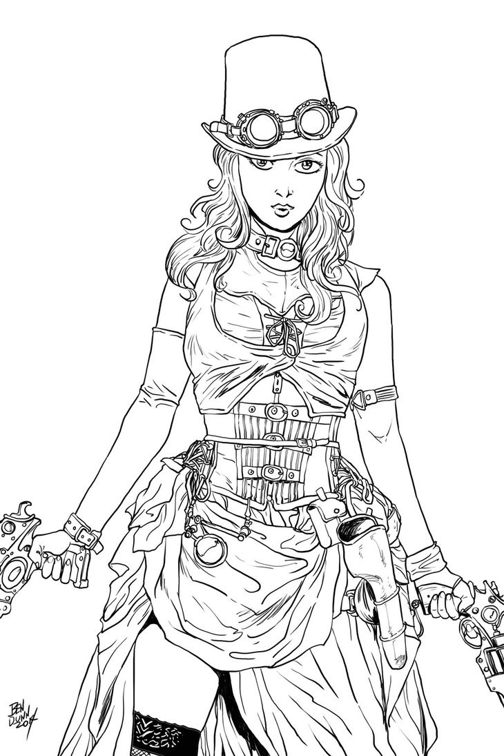Pin Up Coloring Pages
 Steampunk girl pin up by Dogsupreme on DeviantArt