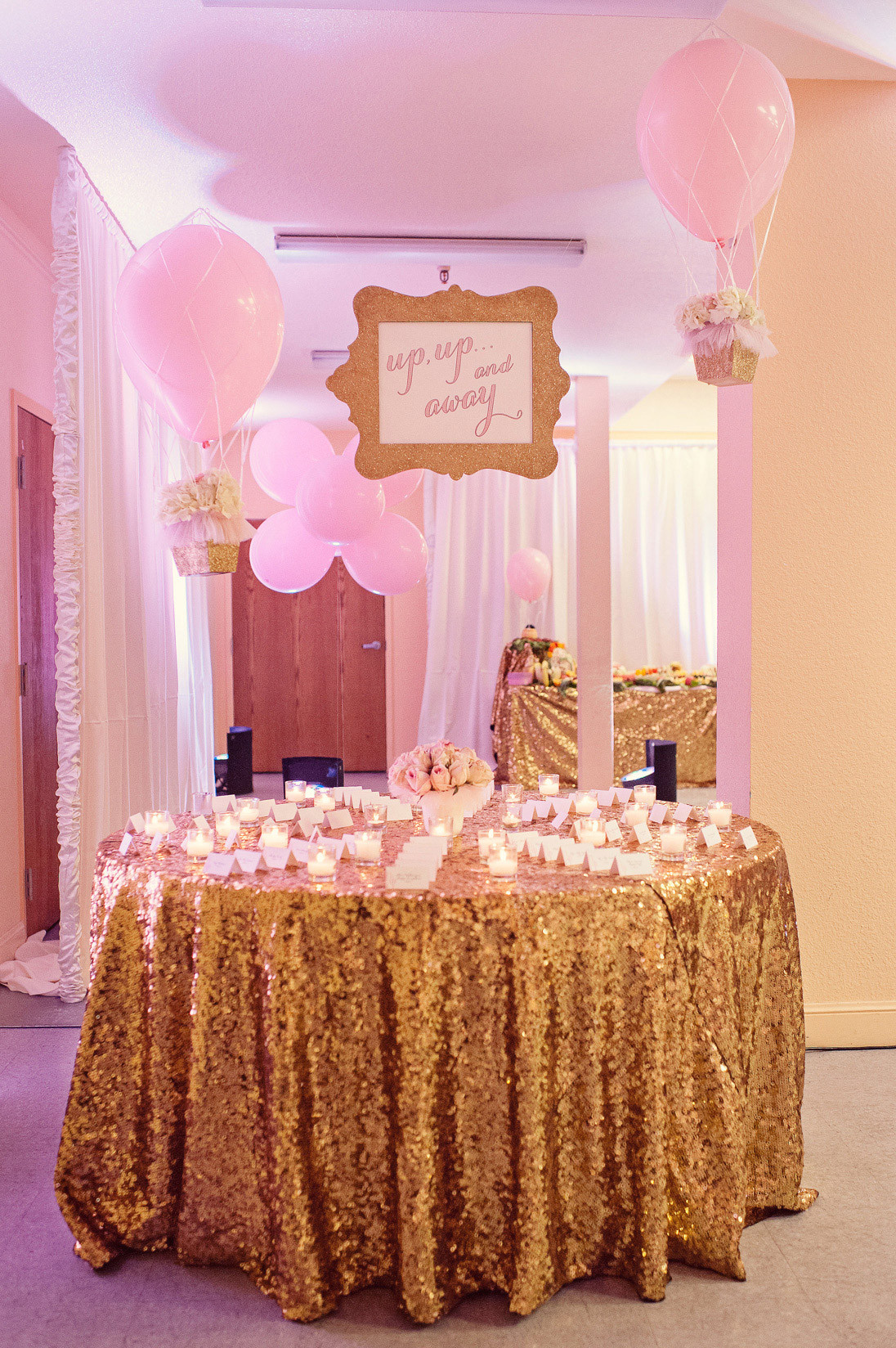 Pink And Gold Birthday Decorations
 A Glittering Pink and Gold Hot Air Balloon Themed Birthday