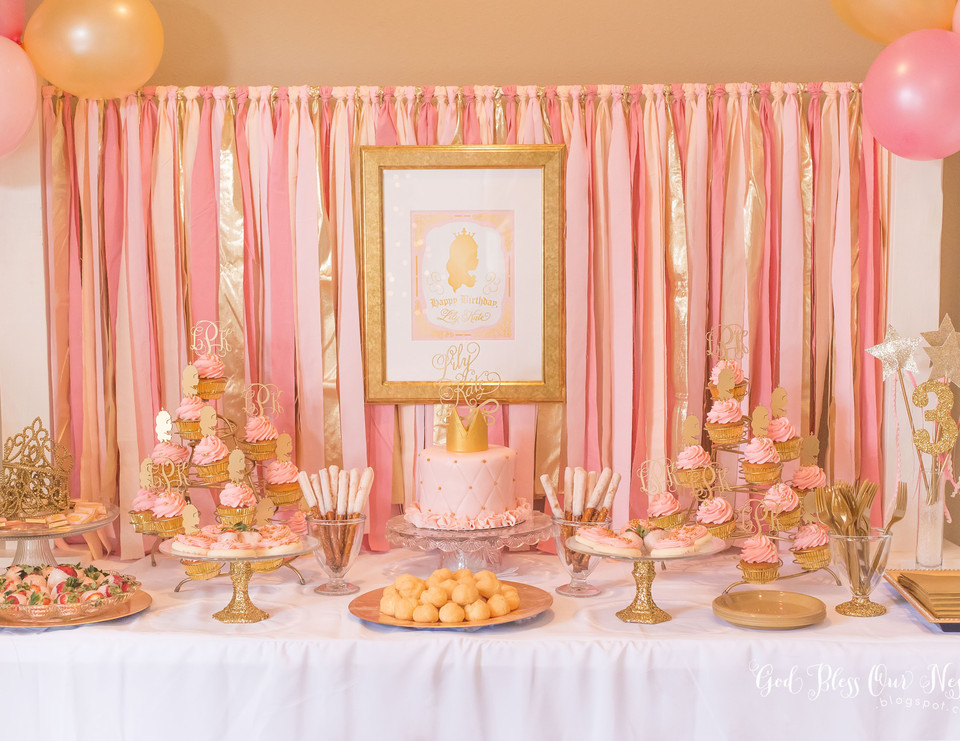 Pink And Gold Birthday Decorations
 Princess Birthday "Lily Kate s Pink and Gold Princess