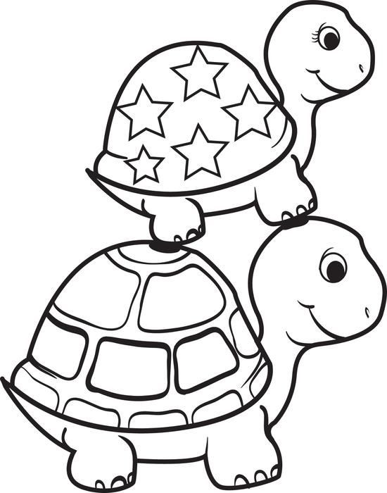 Pinteres Coloring Sheets For Kids
 Turtle Top of a Turtle Coloring Page