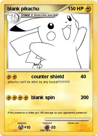 Pokemon Cards Coloring Pages
 Pokémon blank pikachu counter shield My Pokemon Card