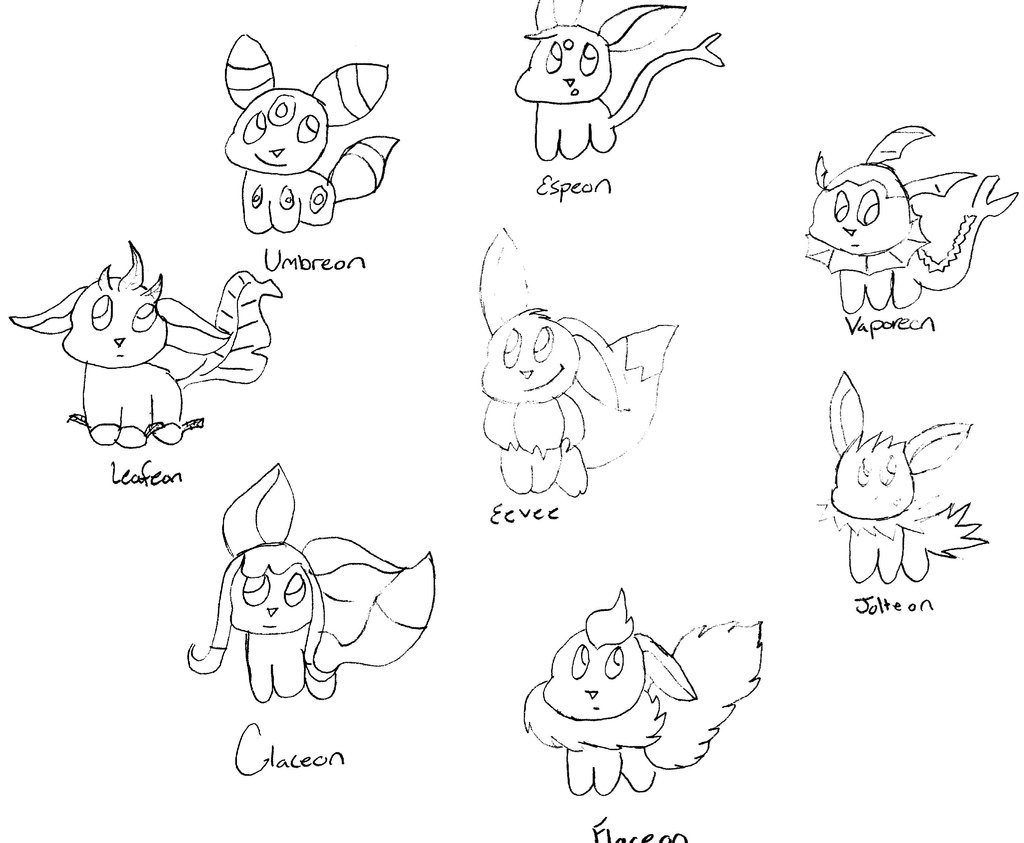Pokemon Coloring Pages Eevee Evolutions
 Pokemon Eevee Evolutions Coloring Pages Sketch Coloring Page