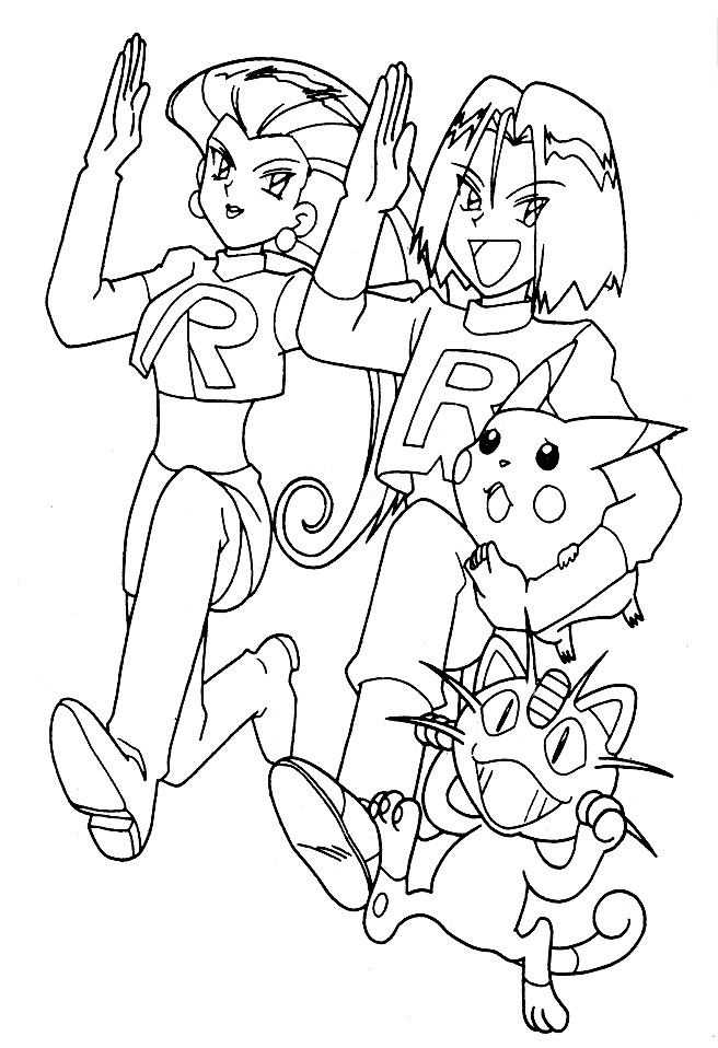 Pokemon Coloring Sheets For Girls
 Pokemon Girls with Pikachu Anime Coloring Page Printable