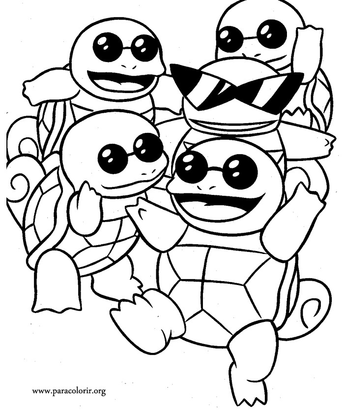 Pokemon Squirtle Coloring Pages
 Pokémon Squirtle Squad coloring page