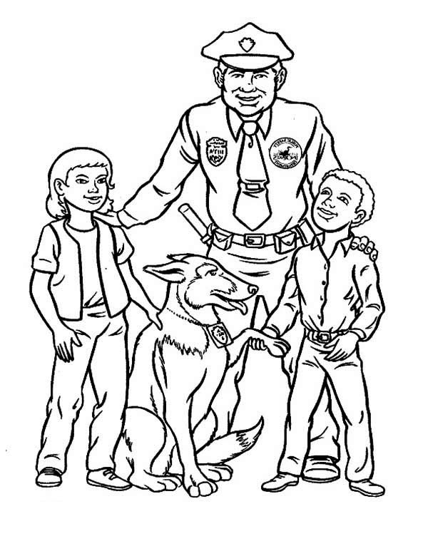 Police Officer Coloring Pages
 Police Coloring Pages The Policeman The Car and The