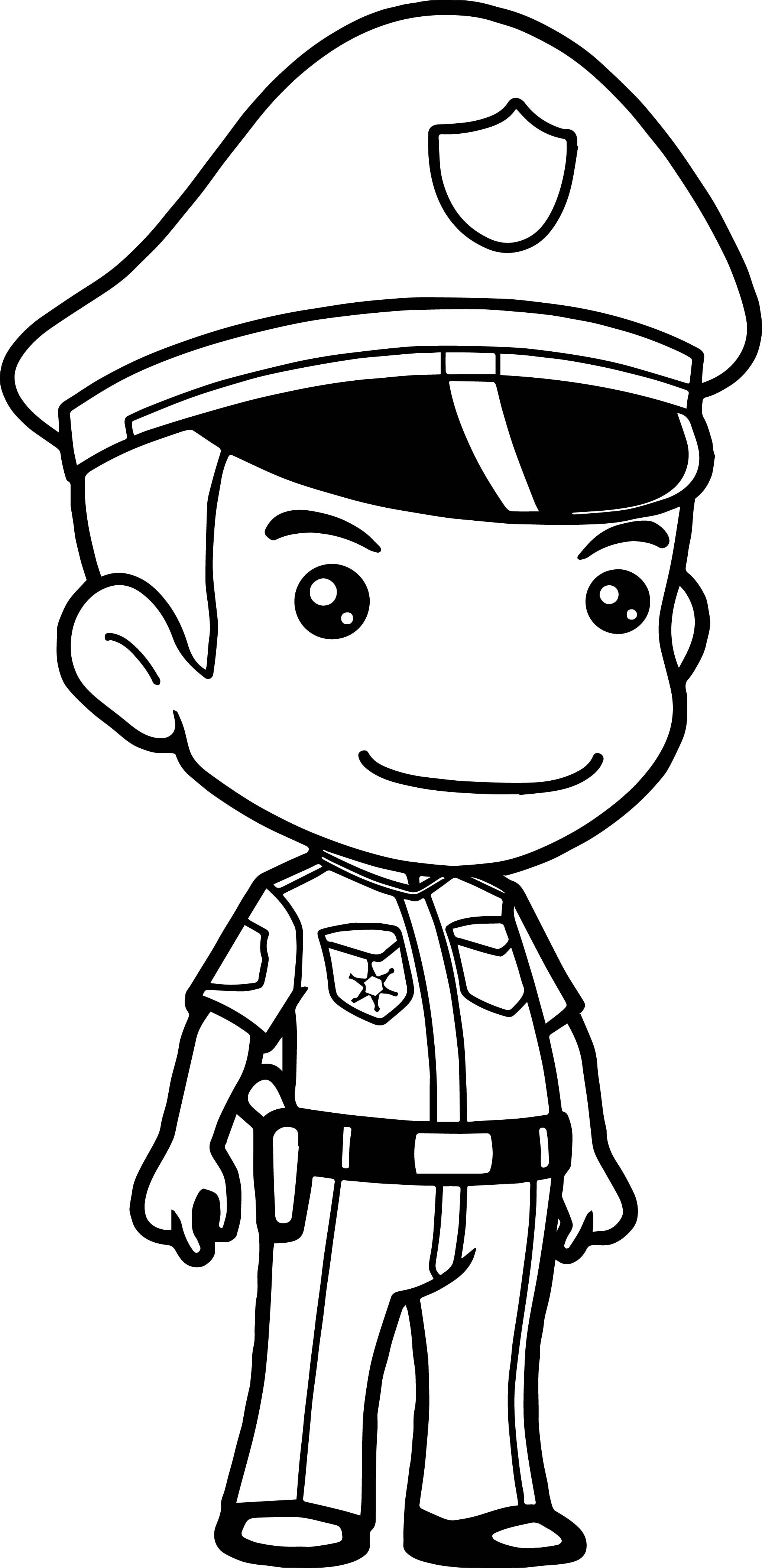 Police Officer Coloring Pages
 Anime Policeman Coloring Page