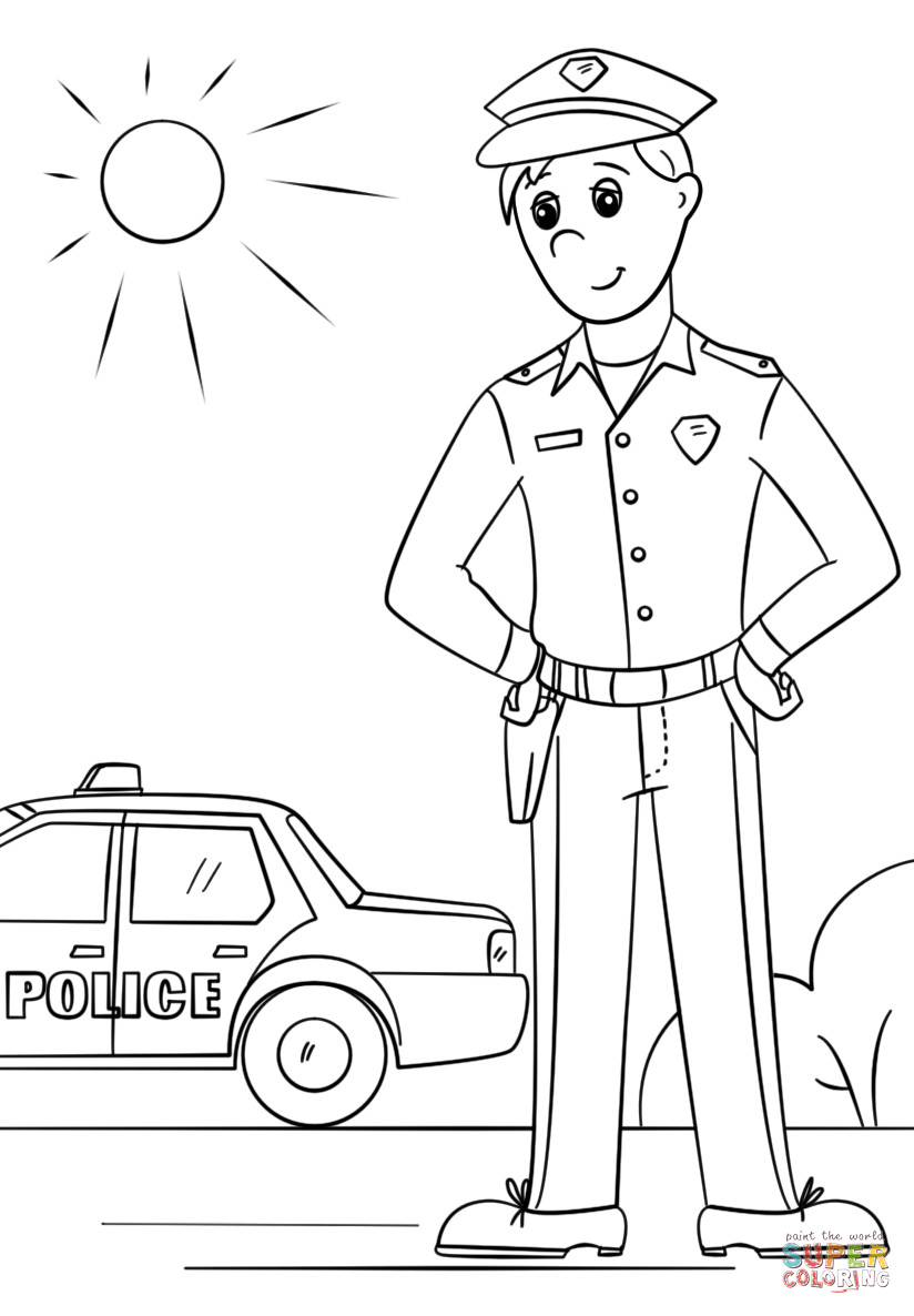 Police Officer Coloring Pages
 Police ficer coloring page