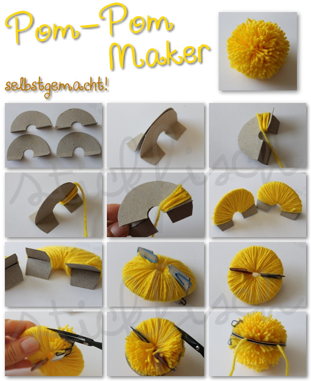 Pom Pom Maker DIY
 Pom Pom Maker selbstgemacht