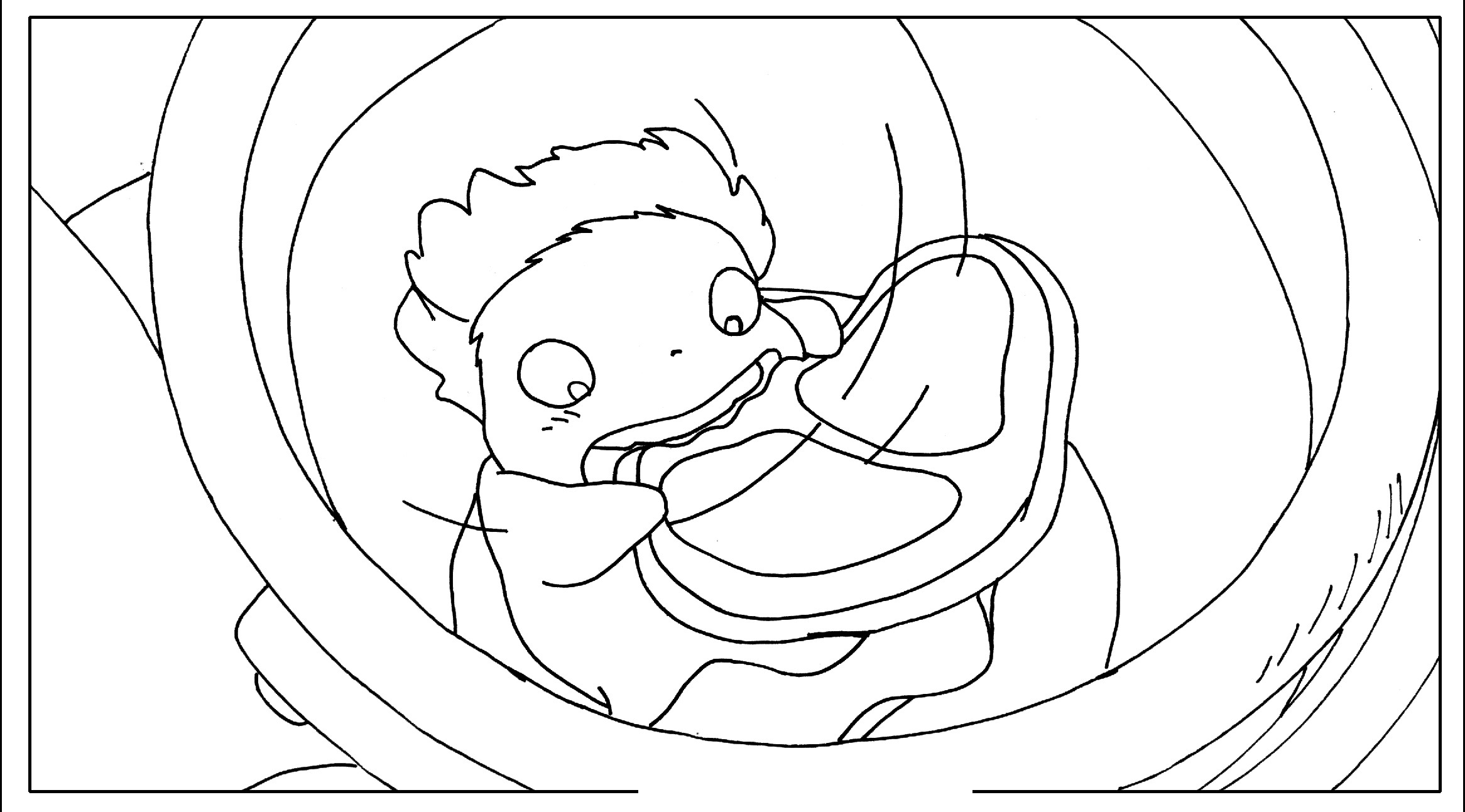 Ponyo Coloring Pages
 Magical tale of a boy and his goldfish Ponyo 17 Ponyo