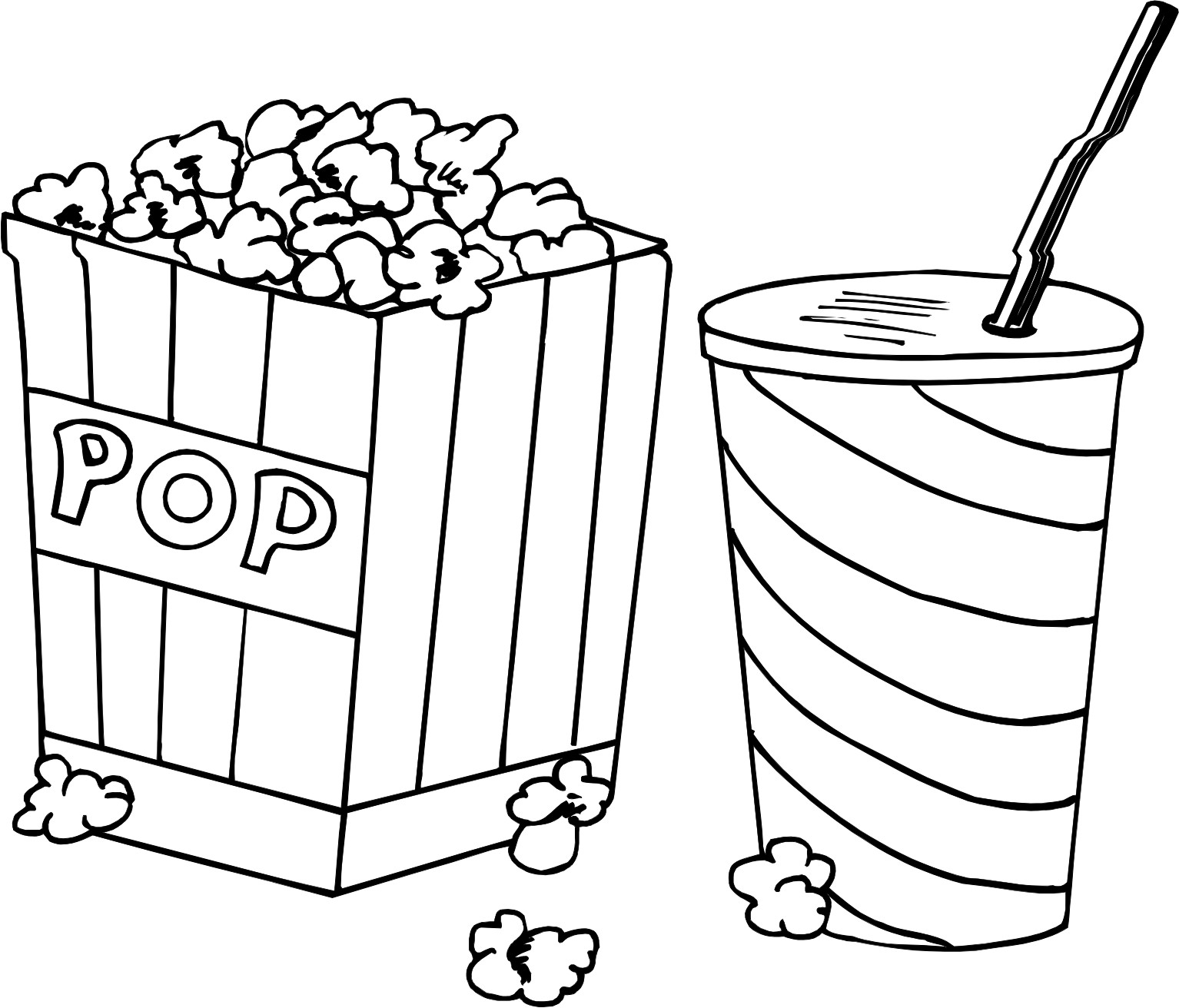 Popcorn Coloring Pages
 Food Coloring Pages – Children s Best Activities