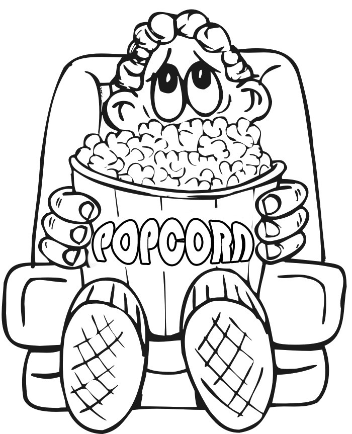 Popcorn Coloring Pages
 Popcorn Coloring Sheet AZ Coloring Pages