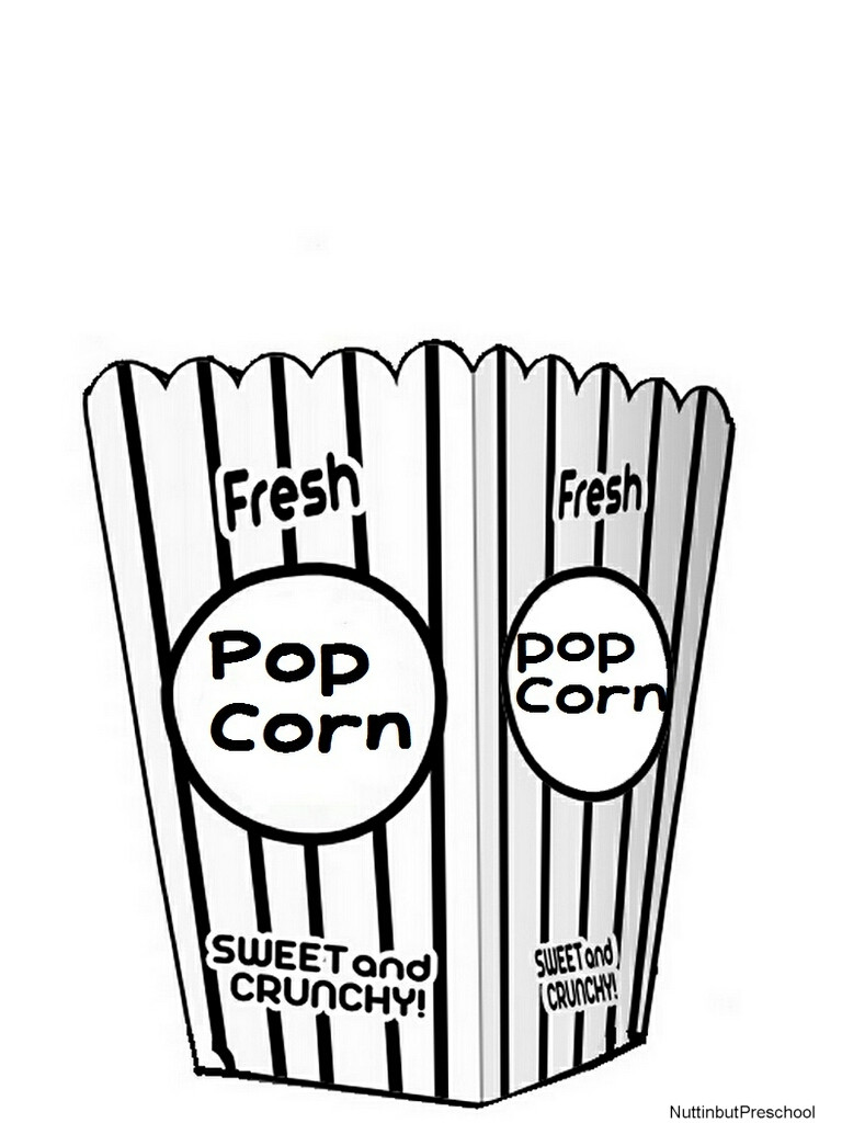 Popcorn Coloring Pages
 Popcorn Movie Bucket Art Project