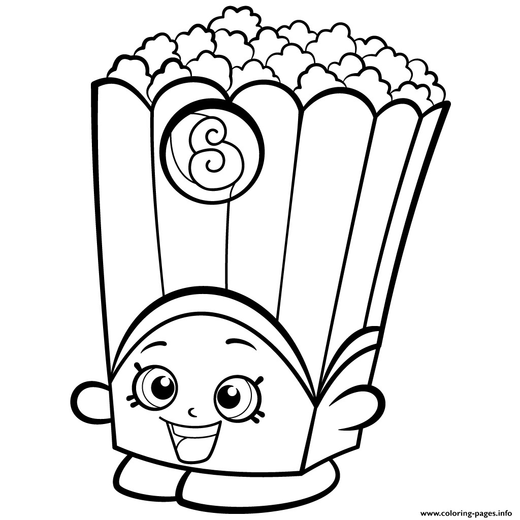 Popcorn Coloring Pages
 Shopkins Coloring Pages With Popy Corn Download Shopkins