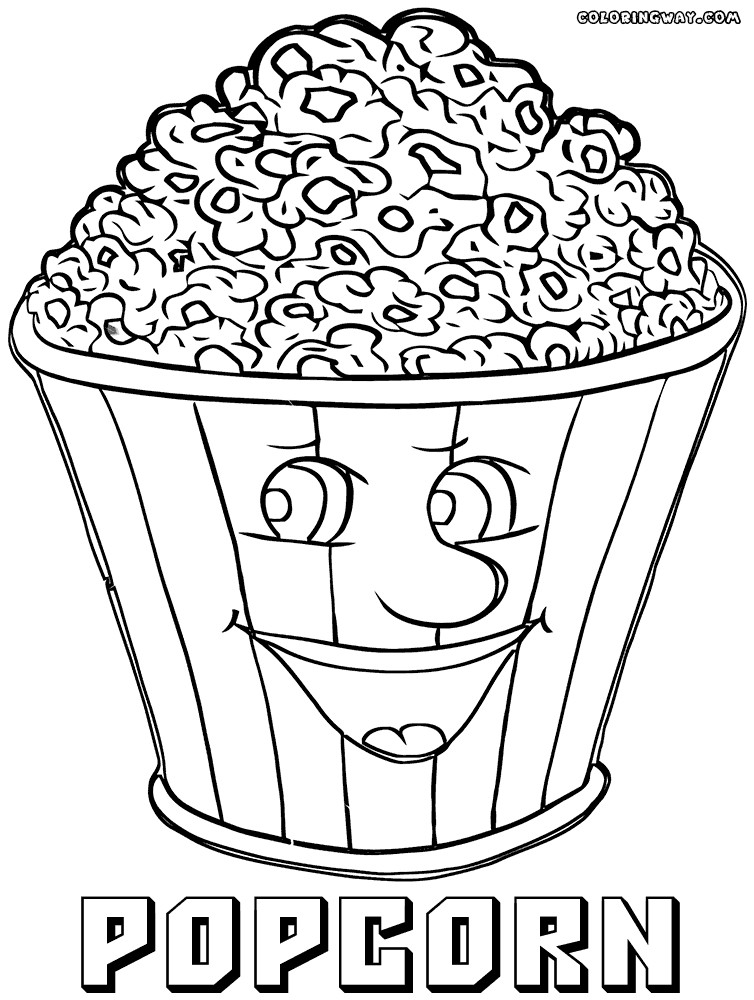 Popcorn Coloring Pages
 Popcorn coloring pages