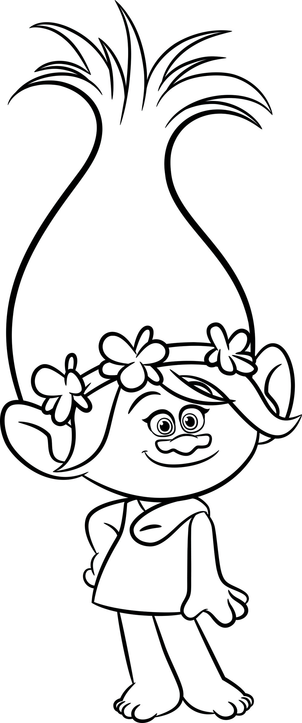 Poppy Trolls Coloring Pages
 Trolls Poppy Movie Biggie 2016 Dreamworks Sketch Coloring Page