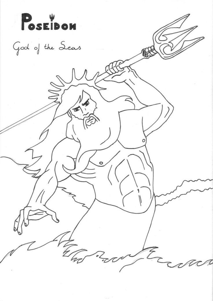 Poseidon Coloring Pages
 34 best Kleurplaten Grieken images on Pinterest